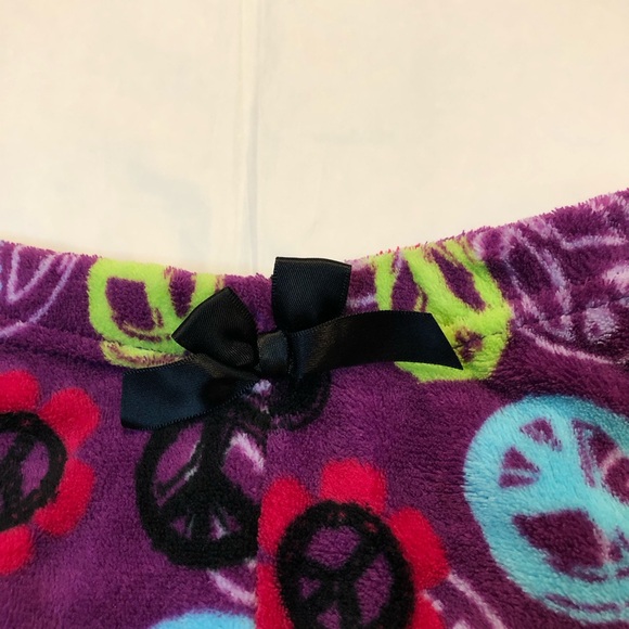 Faded Glory Girl’s Elastic Waist Peace Design Purple Peony Pajama Bottom size L - Picture 3 of 8